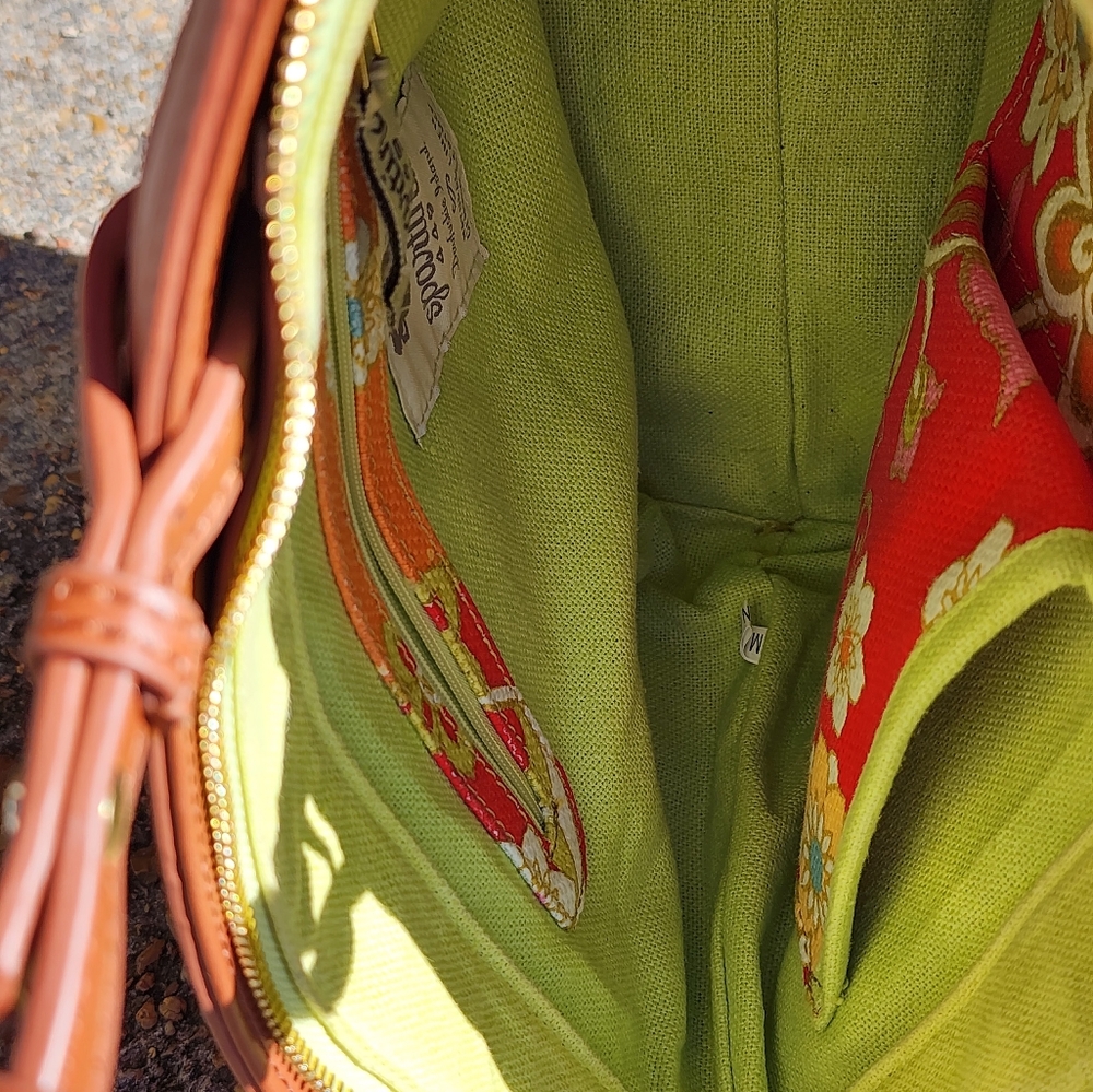 Spartina 449 Daufuskie Island linen Boho Cottagecore Floral purse tote bag Tassl - Picture 11 of 13